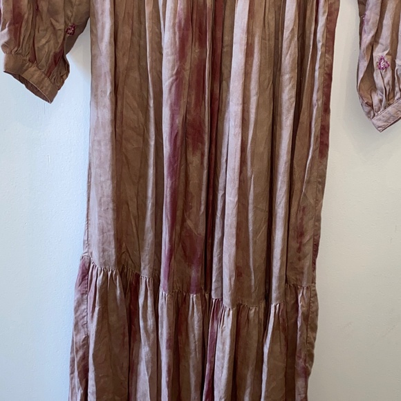 Zara Boho/Cottagecore Dusty Rose Tiered Embroidered Maxi Dress - Picture 5 of 8